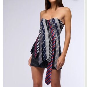 Akira STRICTLY BUSINESS TIE DETAIL CORSET TOP